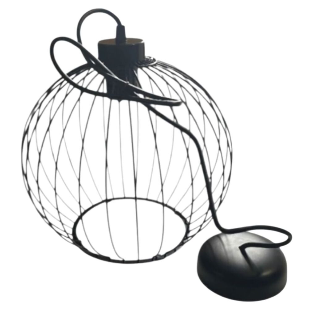 Globotech Black Ball Modern Industrial Chandelier – DIY Metal Cage Pendant Light